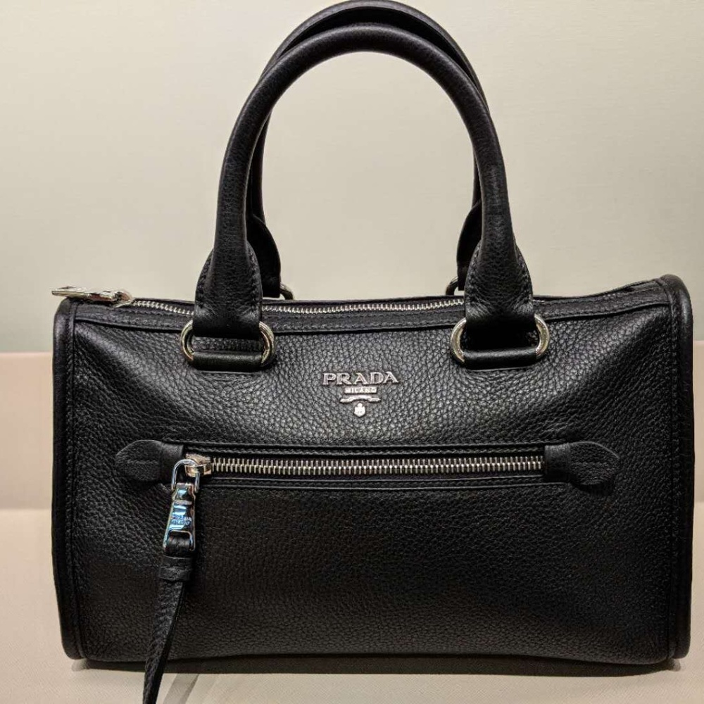 Prada Vitello Phenix Leather Convertible Boston